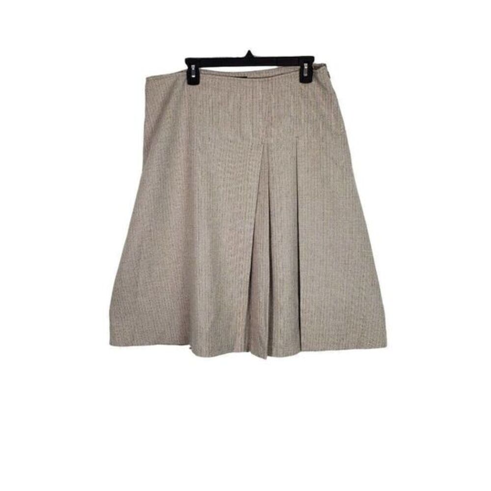 Jones New York Skirt Pleated Front Brown Midi Size 16 NWT